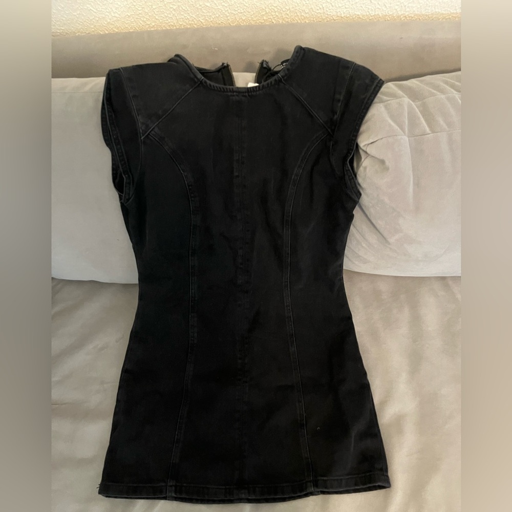 Zara denim dress black size medium NWT
